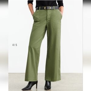 Nili Lotan Cotton Boy Pant Olive Green Camo Utility Cargo